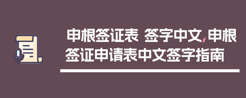 申根签证表 签字中文,申根签证申请表中文签字指南