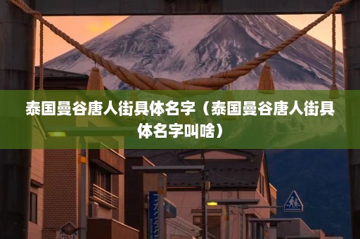 泰国曼谷唐人街具体名字（泰国曼谷唐人街具体名字叫啥）