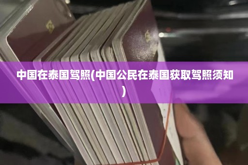 中国在泰国驾照(中国公民在泰国获取驾照须知)  第1张