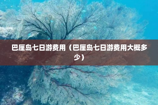 巴厘岛七日游费用（巴厘岛七日游费用大概多少）