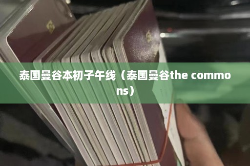 泰国曼谷本初子午线（泰国曼谷the commons）  第1张