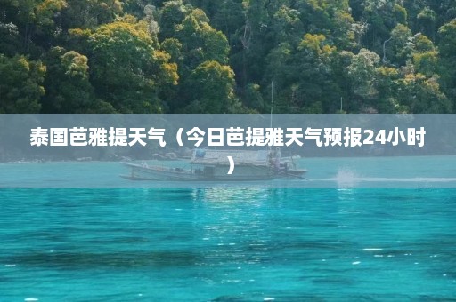 泰国芭雅提天气（今日芭提雅天气预报24小时）