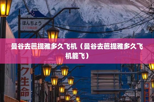 曼谷去芭提雅多久飞机（曼谷去芭提雅多久飞机能飞）