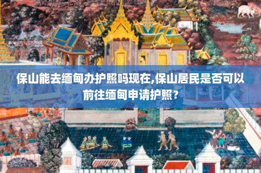 保山能去缅甸办护照吗现在,保山居民是否可以前往缅甸申请护照？  第1张