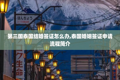 第三国泰国结婚签证怎么办,泰国婚姻签证申请流程简介