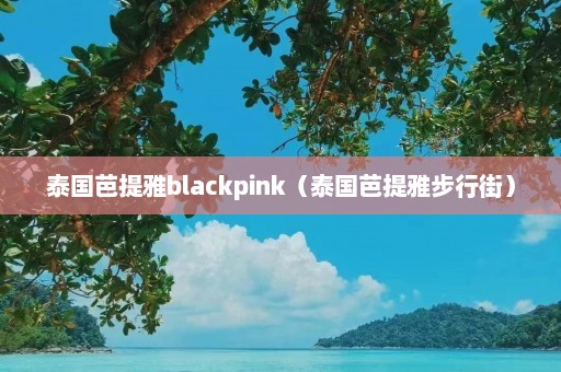 泰国芭提雅blackpink（泰国芭提雅步行街）