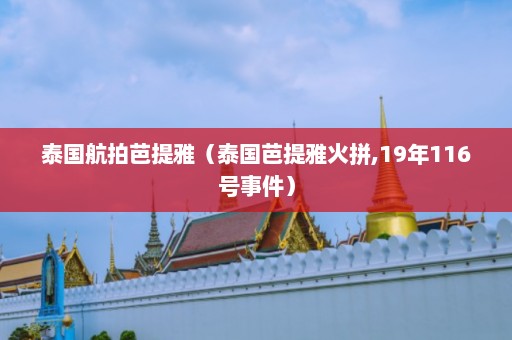 泰国航拍芭提雅（泰国芭提雅火拼,19年116号事件）