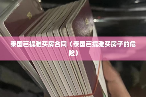 泰国芭提雅买房合同（泰国芭提雅买房子的危险）  第1张