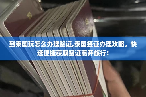 到泰国玩怎么办理签证,泰国签证办理攻略，快速便捷获取签证离开旅行！  第1张