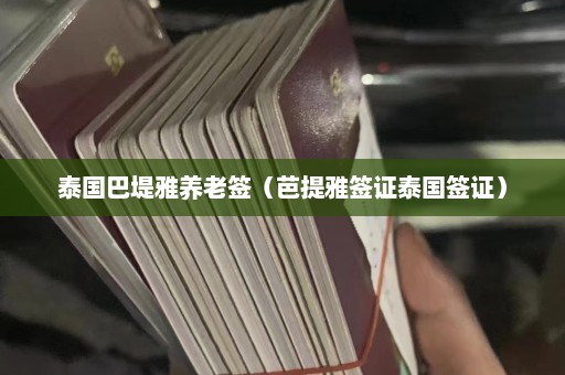 泰国巴堤雅养老签（芭提雅签证泰国签证）  第1张