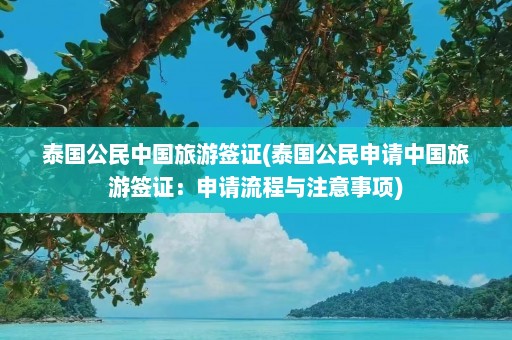 泰国公民中国旅游签证(泰国公民申请中国旅游签证：申请流程与注意事项)