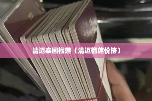 清迈泰国榴莲（清迈榴莲价格）  第1张