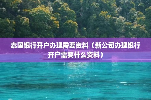 泰国银行开户办理需要资料（新公司办理银行开户需要什么资料）