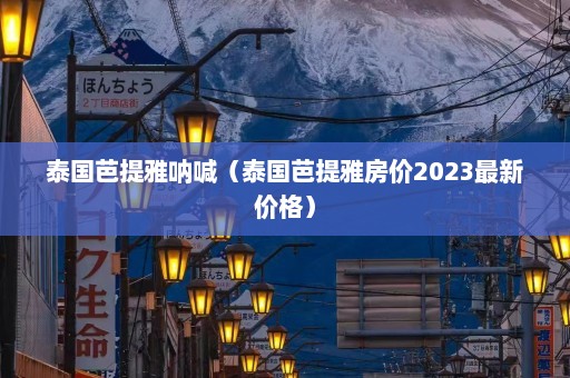 泰国芭提雅呐喊（泰国芭提雅房价2023最新价格）