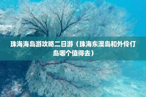 珠海海岛游攻略二日游（珠海东澳岛和外伶仃岛哪个值得去）