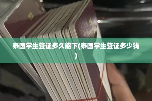 泰国学生签证多久能下(泰国学生签证多少钱)  第1张