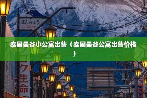 泰国曼谷小公寓出售（泰国曼谷公寓出售价格）