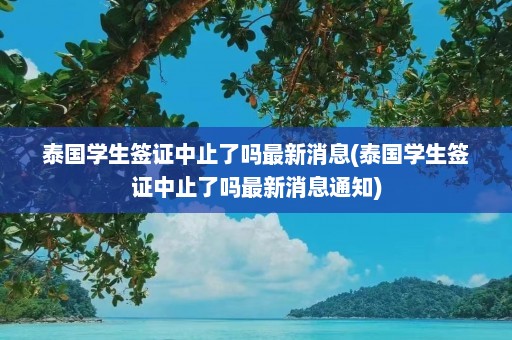 泰国学生签证中止了吗最新消息(泰国学生签证中止了吗最新消息通知)