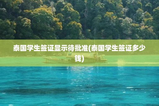 泰国学生签证显示待批准(泰国学生签证多少钱)