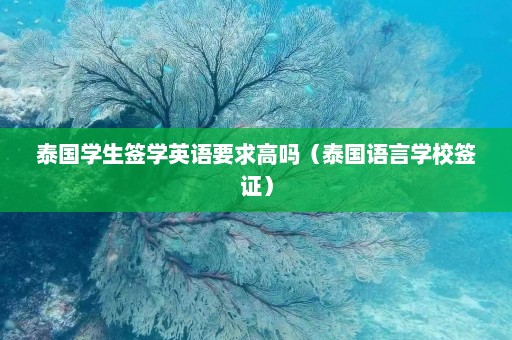 泰国学生签学英语要求高吗（泰国语言学校签证）