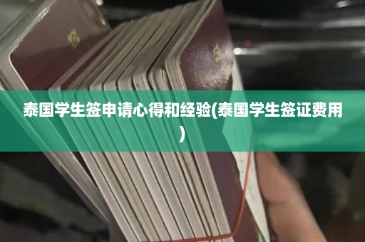 泰国学生签申请心得和经验(泰国学生签证费用)  第1张