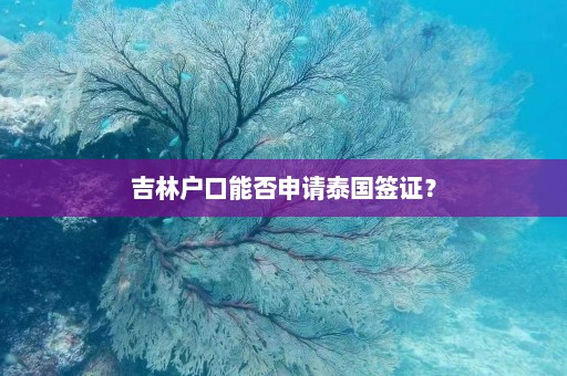 吉林户口能否申请泰国签证？