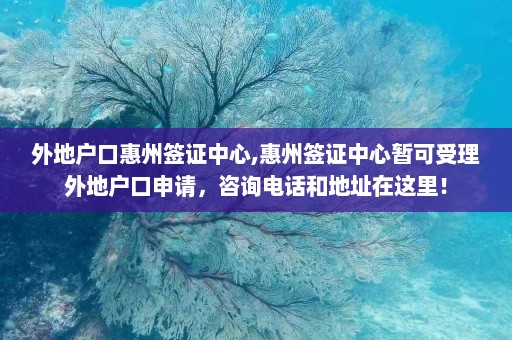 外地户口惠州签证中心,惠州签证中心暂可受理外地户口申请，咨询电话和地址在这里！