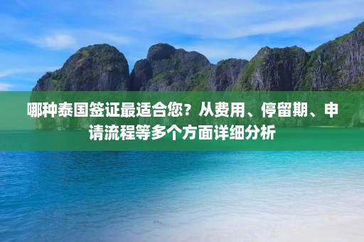 哪种泰国签证最适合您？从费用、停留期、申请流程等多个方面详细分析