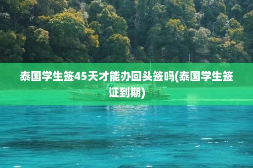 泰国学生签45天才能办回头签吗(泰国学生签证到期)