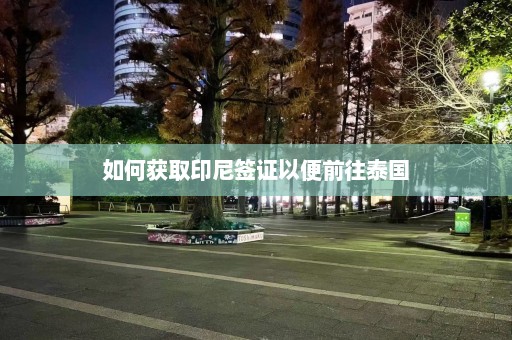 如何获取印尼签证以便前往泰国