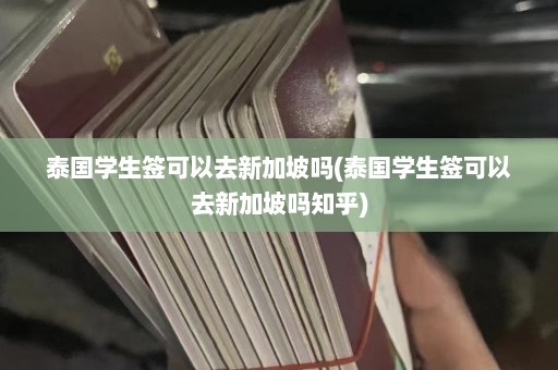 泰国学生签可以去新加坡吗(泰国学生签可以去新加坡吗知乎)  第1张