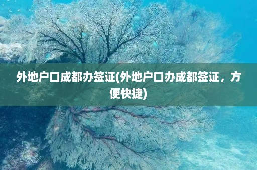 外地户口成都办签证(外地户口办成都签证，方便快捷)