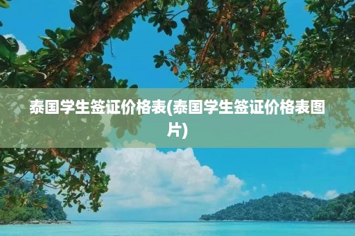 泰国学生签证价格表(泰国学生签证价格表图片)