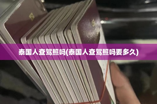 泰国人查驾照吗(泰国人查驾照吗要多久)  第1张