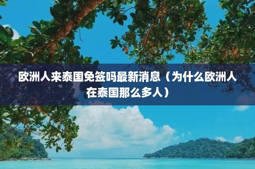 欧洲人来泰国免签吗最新消息（为什么欧洲人在泰国那么多人）