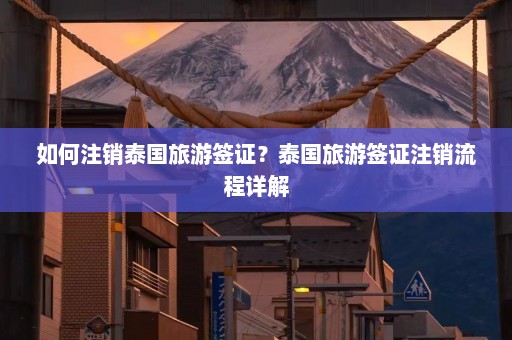 如何注销泰国旅游签证？泰国旅游签证注销流程详解