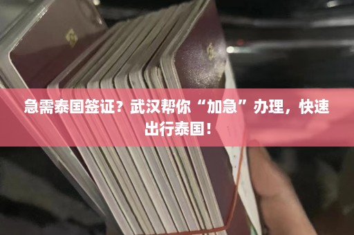 急需泰国签证？武汉帮你“加急”办理，快速出行泰国！