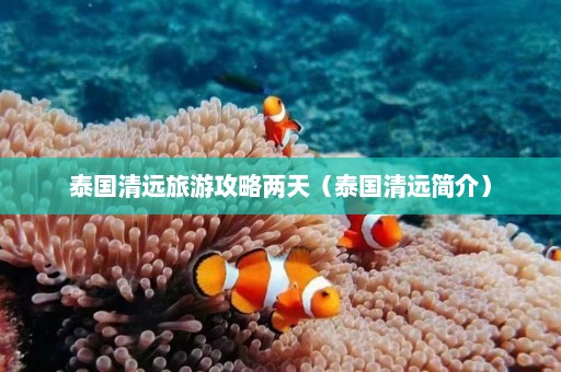 泰国清远旅游攻略两天（泰国清远简介）