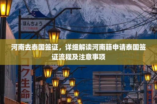 河南去泰国签证，详细解读河南籍申请泰国签证流程及注意事项