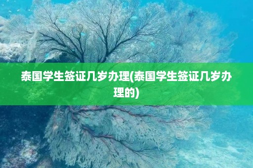 泰国学生签证几岁办理(泰国学生签证几岁办理的)