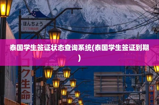 泰国学生签证状态查询系统(泰国学生签证到期)