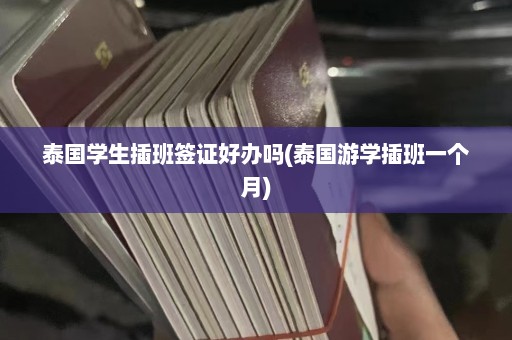 泰国学生插班签证好办吗(泰国游学插班一个月)  第1张