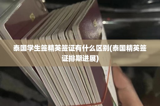 泰国学生签精英签证有什么区别(泰国精英签证排期进展)  第1张