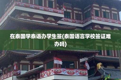 在泰国学泰语办学生签(泰国语言学校签证难办吗)