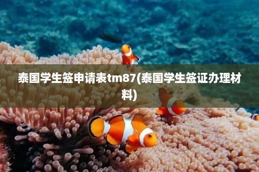 泰国学生签申请表tm87(泰国学生签证办理材料)