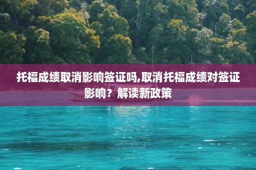 托福成绩取消影响签证吗,取消托福成绩对签证影响？解读新政策