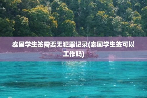 泰国学生签需要无犯罪记录(泰国学生签可以工作吗)