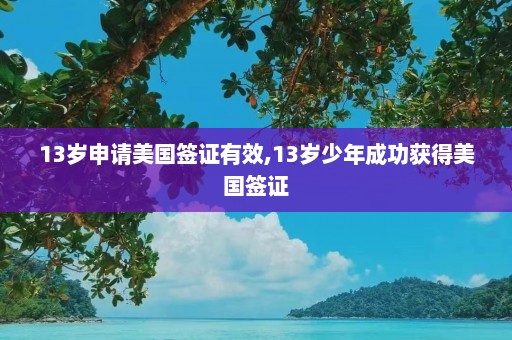 13岁申请美国签证有效,13岁少年成功获得美国签证