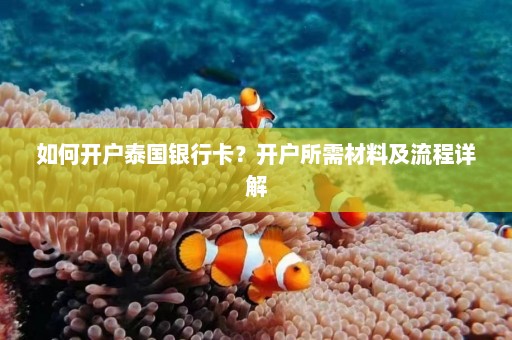 如何开户泰国银行卡？开户所需材料及流程详解