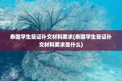 泰国学生签证补交材料要求(泰国学生签证补交材料要求是什么)